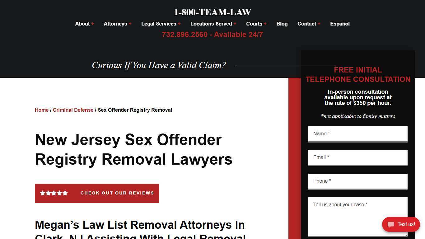 New Jersey Sex Offender Registry Removal Lawyers Megan's Law List Removal Attorneys in Clark, NJ